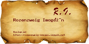 Rozenzweig Imogén névjegykártya